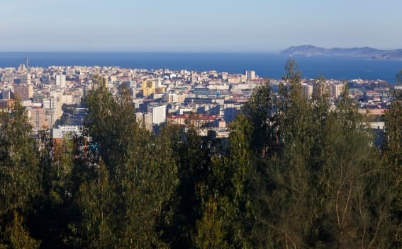 Vista de A Coruña y su costa, área metropolitana de cobertura